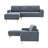 2-Piece 84" Upholstered L Shape Sectional Sofa-2121807423