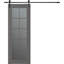 Porte de grange à panneaux en bois manufacturé et en verre massif 10 Lite Avon avec quincaillerie d'installation-97127439-97127431