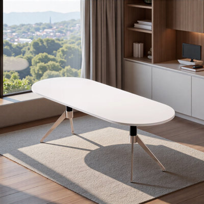 Bureau pratique moderne en forme ovale