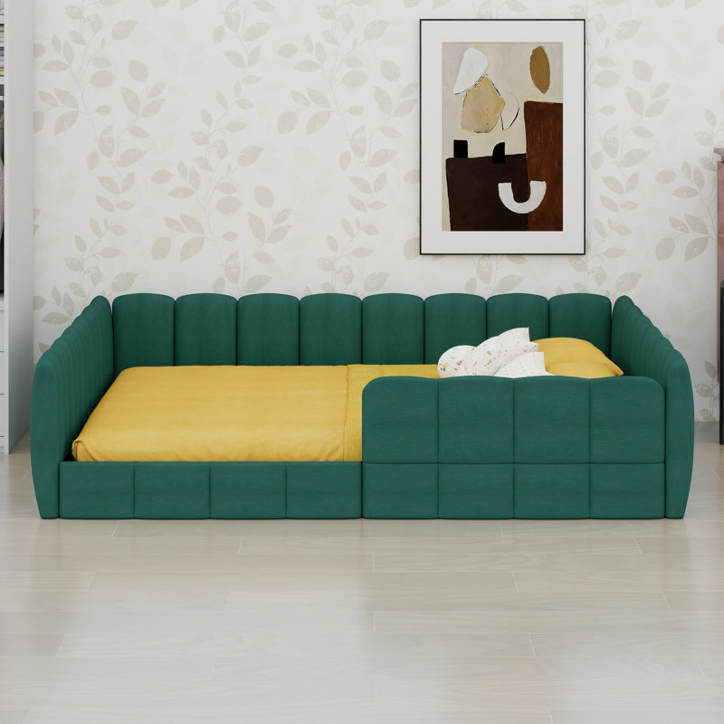 Lit tapissier Minimalist Luxury, Vert citrouille