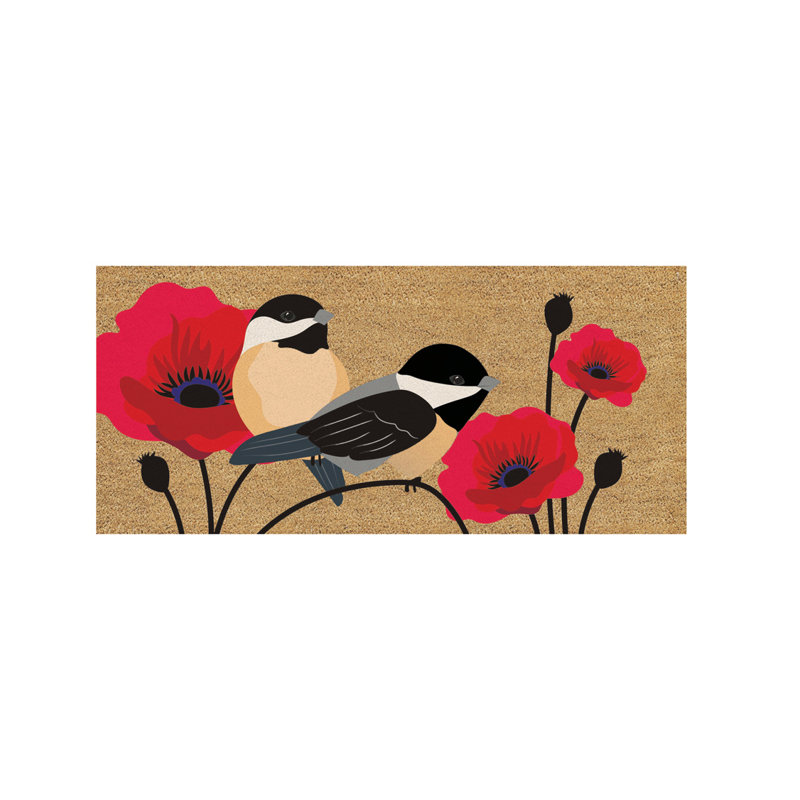 Paillasson oiseaux et coquelicots Sassafras