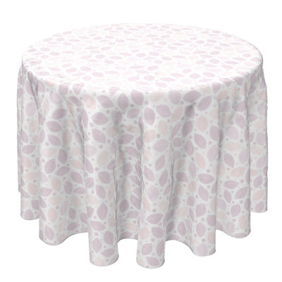 Round Tablecloth, 100% Cotton, 60 Round", Simple Pastel Leaves
