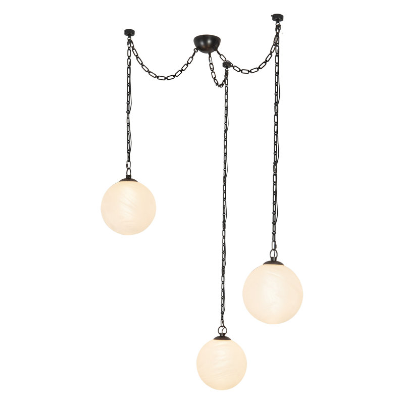 Petra 3 Light Black dimmable LED Chandelier, Oil Rubbed Bronze, 12-in