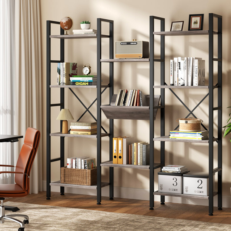 Quach 71.6" H x 57.8"W Etagere Bookcase, Gray