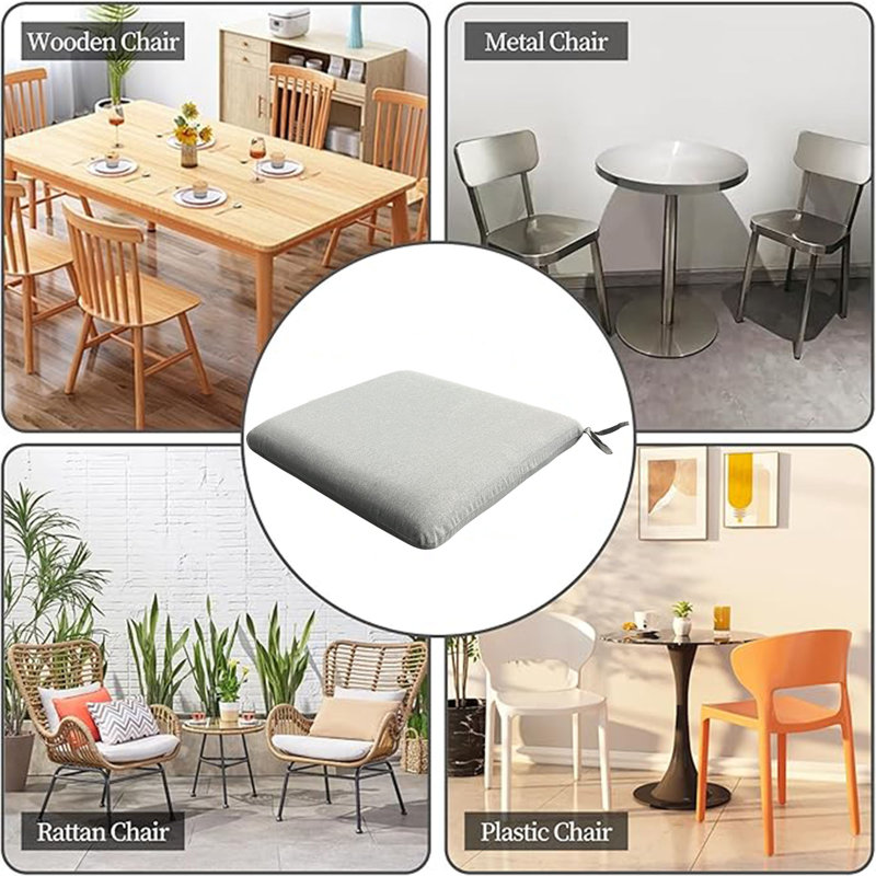 Coussin de chaise de salle à manger 4 pièces - Gris, Gris