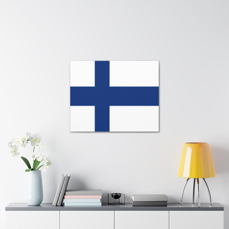 "Drapeau de la Finlande" sur toile, H 18 po x l 24 po