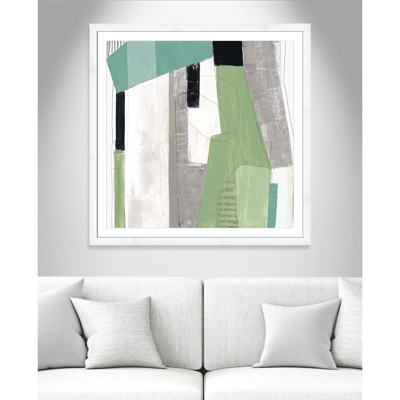 Evergreen Essence I Print, 42.5" H x 42.5" W x 1.25" D, White Cube Framed