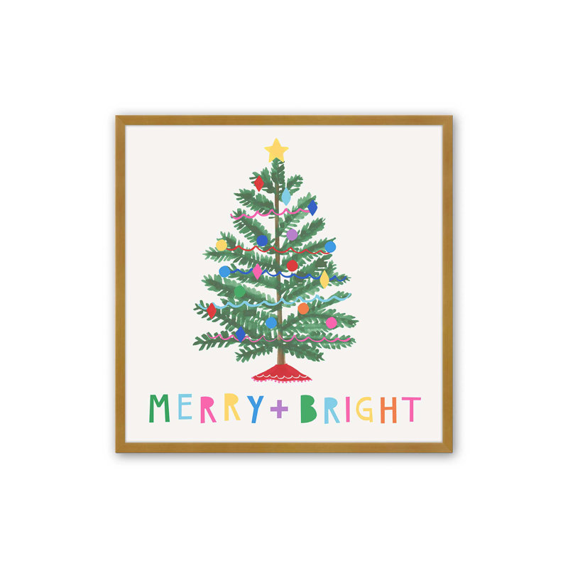 Merry Bright, Cadre simple en or poli, bois massif, H 13,75 po x l 13,75 po