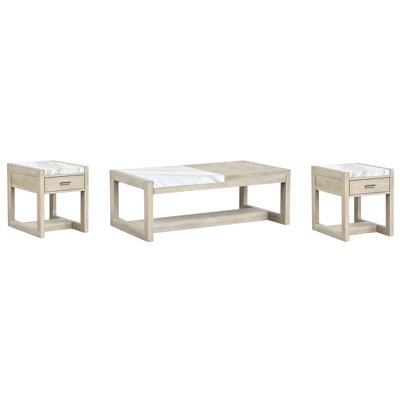 York Rectangular Cocktail Table With 2 End Table