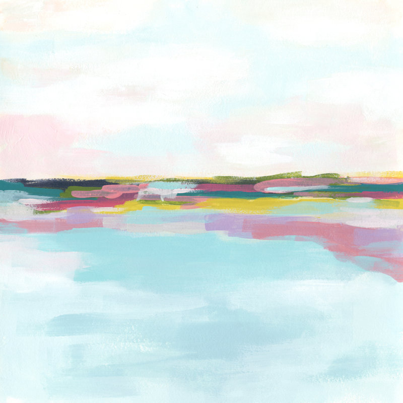 Rainbow Horizon II On Canvas by June Erica Vess Painting