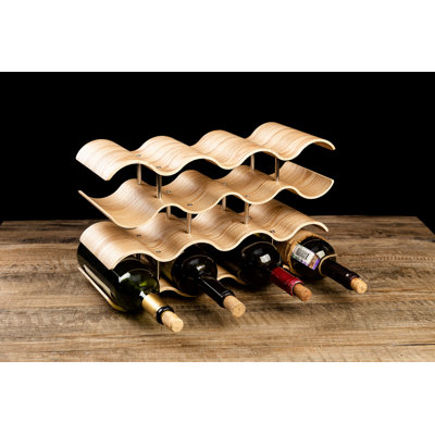 Darfasha 14 Bottle Tabletop Wine Bottle Rack in Brown by Wrought Studio