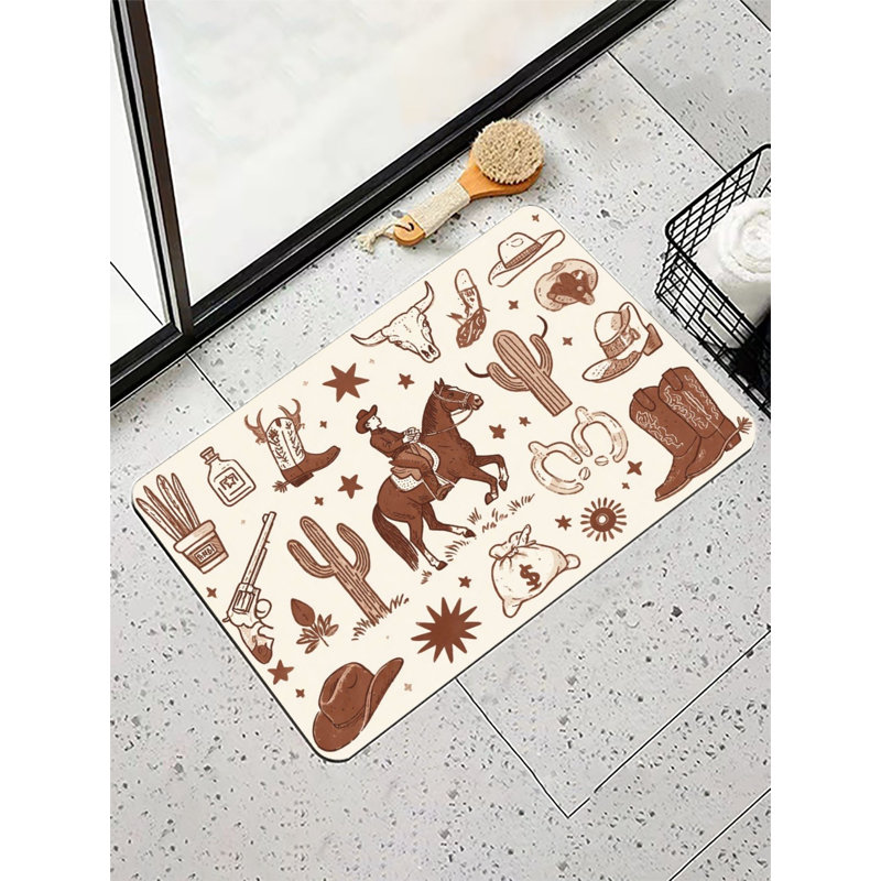 Tapis pour salle de bain Western Cowboy, 16 x 24 po