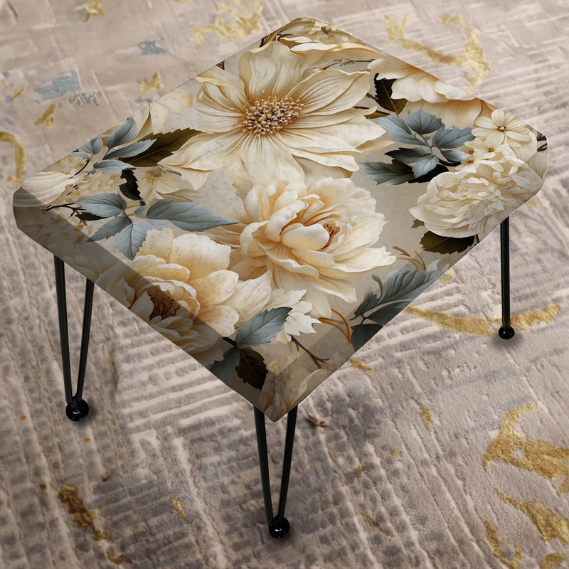 Radiant Floral Inspired Floral Botanic - Repose-pieds rectangulaire floral