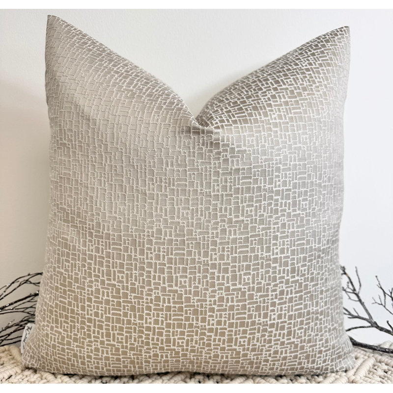 Abstract Square Cushion Cover, Taupe