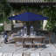 Parasol de patio 11 'en bronze avec inclinaison automatique et manivelle en bleu véritable Sunbrella-1974772218-1974772206