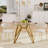 Gold Tempered Glass Dining Table 35.4 Inches Square, Suitable For Family Gatherings, Compact Design Small Spaces, With Adjustable - Slip Feet Inch Square Modern Metal Legs, 2 4 People, Scratch And