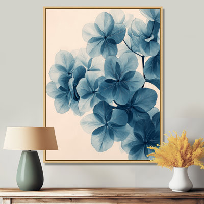 Monogramme d'hortensia en grappe, impression sur toile