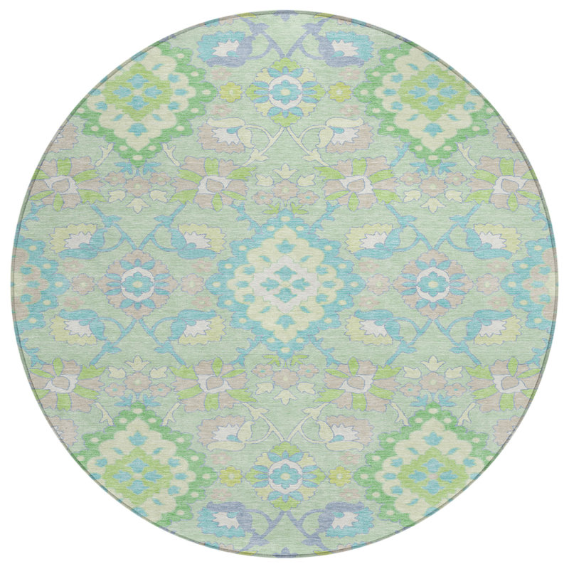 Tapis d'intérieur rond 8 po Mint Green