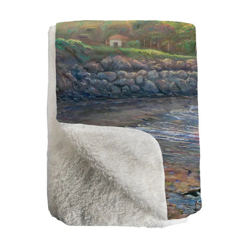 Thomas Kinkade Light Of Hope Sherpa Throw Blanket