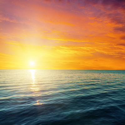Sunset Over Sea - Wrapped Canvas Print
