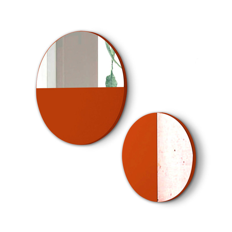 Fu Flat Wall Mirror, Coral