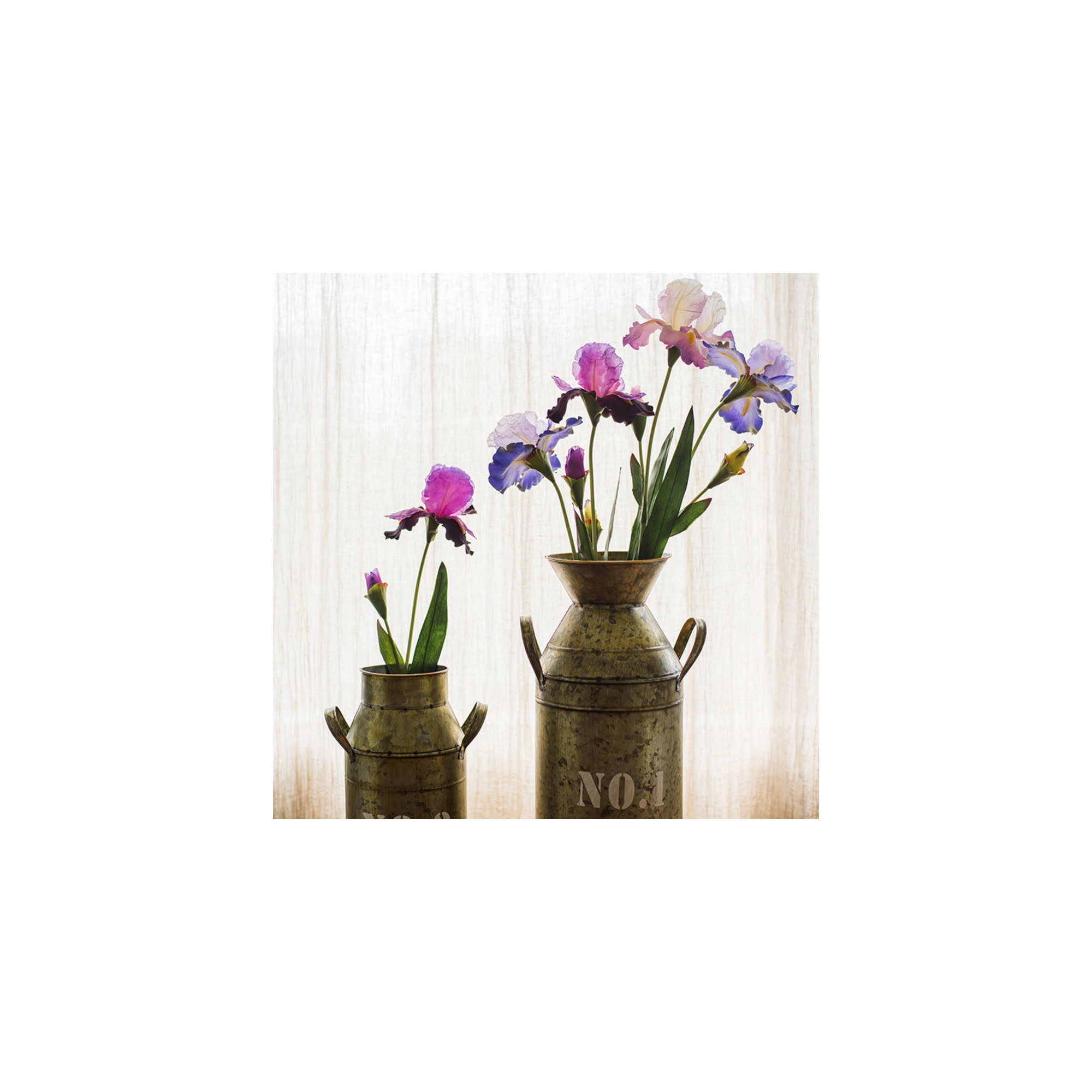 Artificial Iris Flower Stem, Pink, One Stem