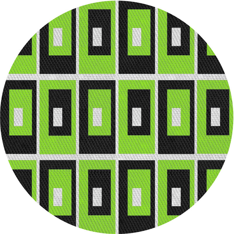 Tapis de zone verte à motif, Rond 5 pi