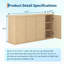 Buffet 66,3 pouces avec rangement, armoire de rangement moderne à 4 portes avec crédence cannelée