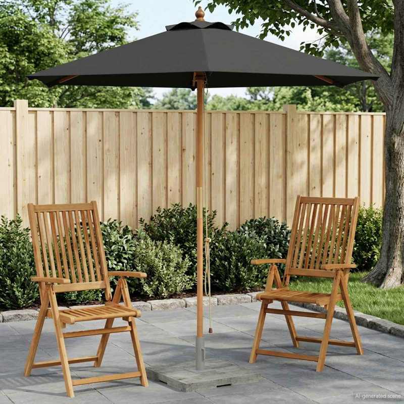 210 cm W X 210 cm D Beach Parasol with Manual Lift
