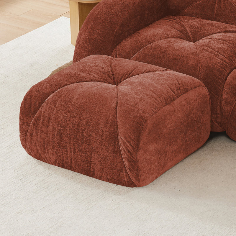 Repose-pieds, siège de rechange et décoration en velours pour repose-pieds en velours, Rouge
