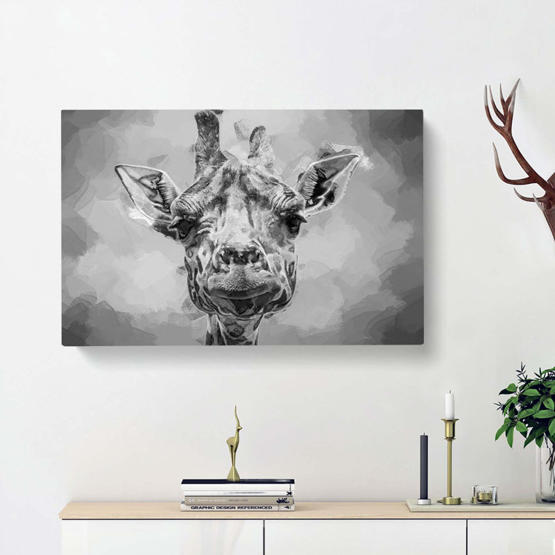 Wonderful Giraffe in Abstract - Wrapped Canvas, 60cm H x 91cm W x 3cm D