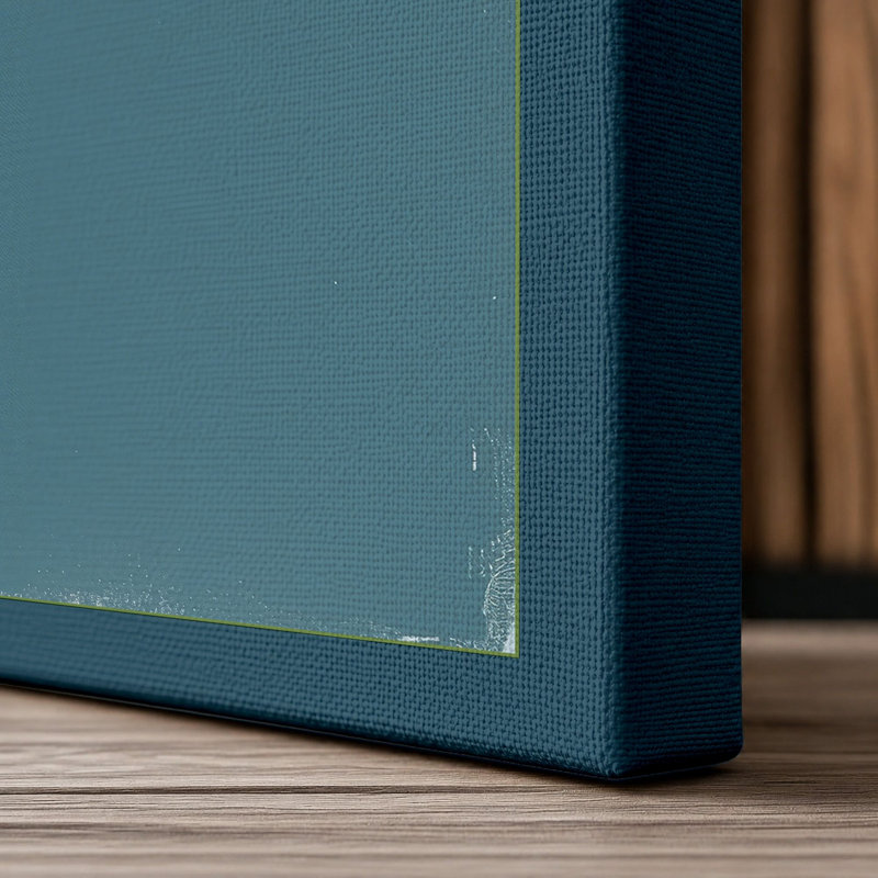 Divided Space Minimalist - Wrapped Canvas, 24x16 - 61.0 x 40.6 cm, Teal Border