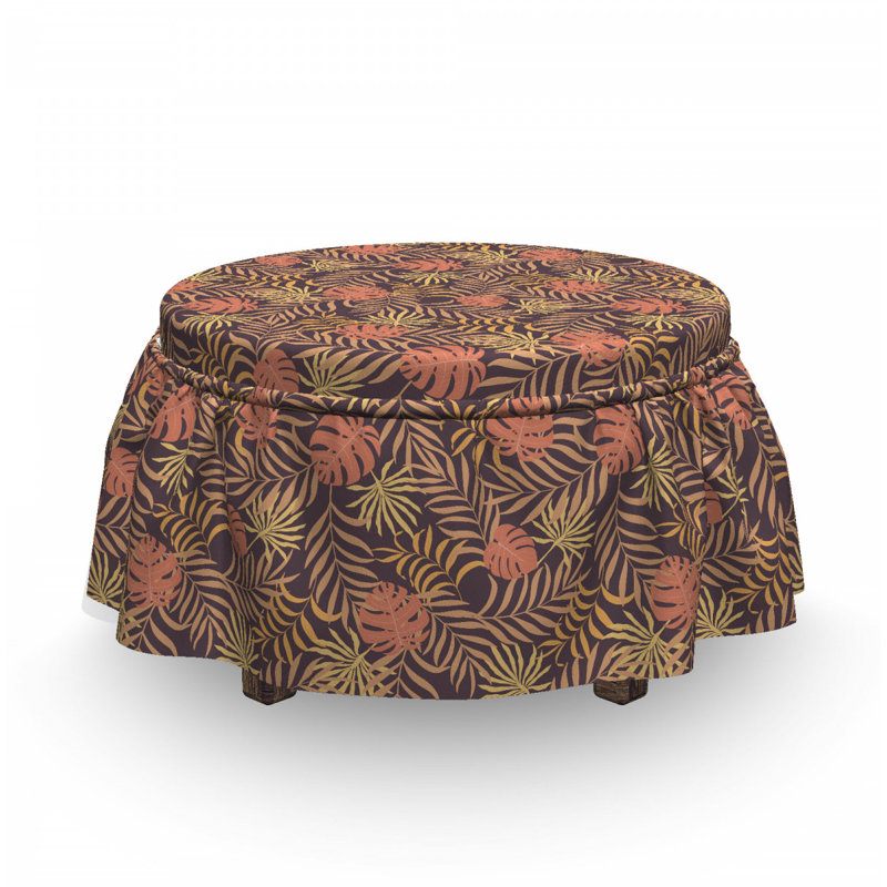 Housse pour repose-pieds de feuillage tropical