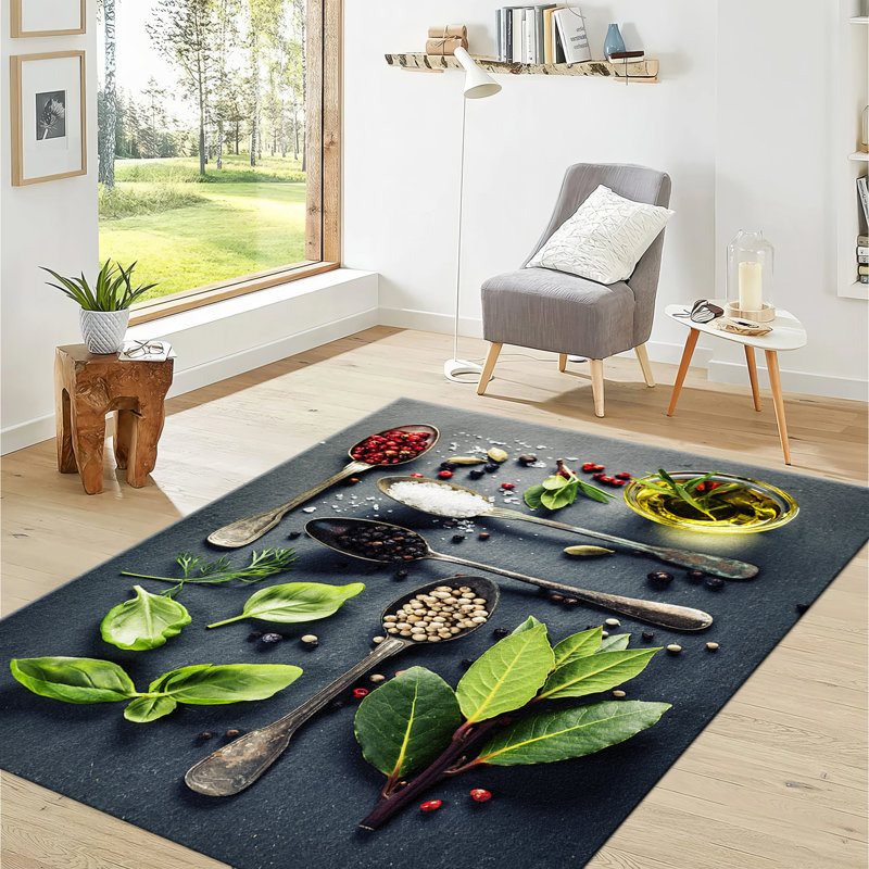 Tapis à motif floral non tissé à motif mince pour la décoration de salon et de chambre à coucher