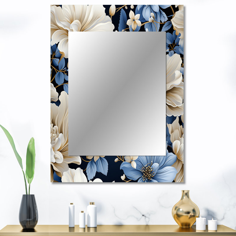 Motif floral Bellar Blue Vintage Romance, 40 po x 30 po