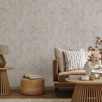 Shiny Rustic Aged Distressed Metallic Wallpaper