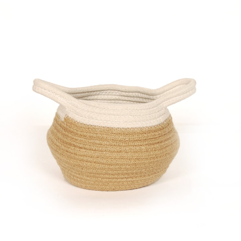Panier en jute debout, H 5,25 po x l 8,25 po x P 8,25 po
