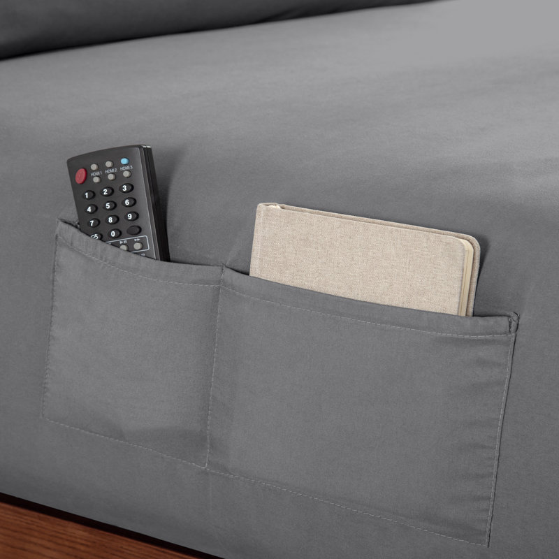 Drap-housse à double poche, Gris , Drap-housse de taille très grand