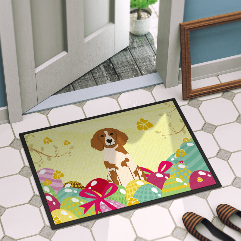 Tapis de porte pour l’extérieur antidérapant brittany épagneul Saroyan, l 24 po x L 36 po