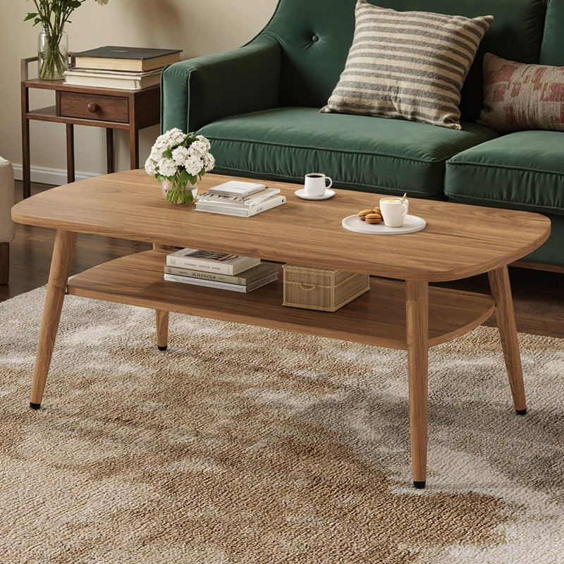 Table basse 43,4 "avec rangement, Natural wood / Does Not Apply