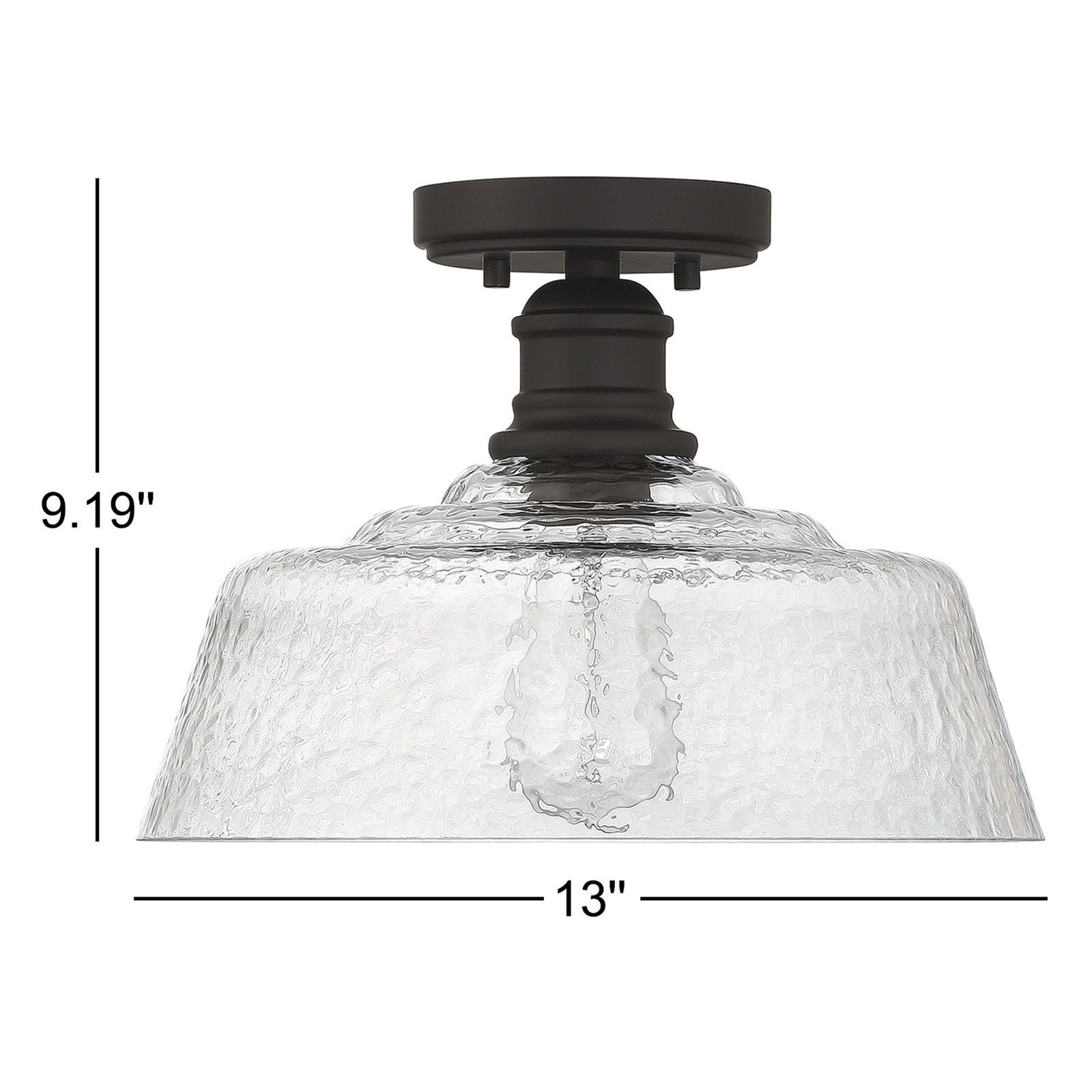 Lindholm Single Light Bronze Semi Flush Mount, Oil Rubbed Bronze