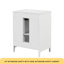 Meuble-lavabo 24 po avec lavabo, meuble-lavabo avec deux tiroirs et porte, tablette réglable, bois massif et panneau de fibres à densité moyenne, blanc-117228093