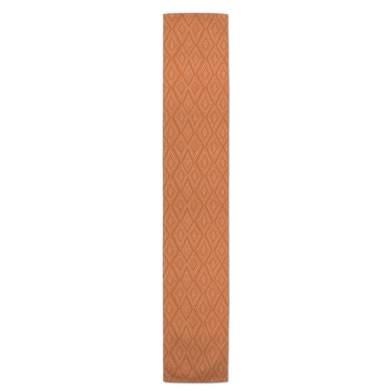Chemin de table roughhexagon Askerby, 90 po x 16 po, Orange, Diamon tribal Macclesfield