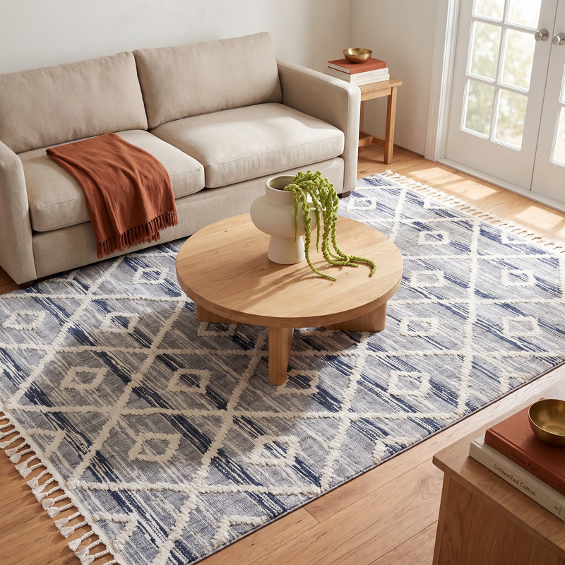 Highpoint Geometric Gray/Cream Area Rug, Rectangle 5'3" x 7'3"