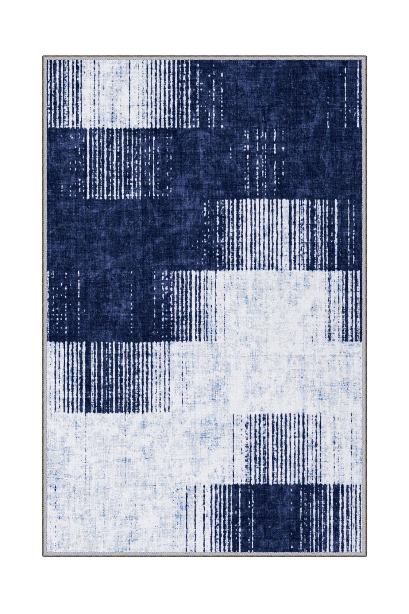 Tapis moderne de style Memphis touffeté à la main à motif de cercles bleus et verts En vente sur