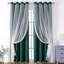 Kbndieu 84in Double Layer Star Lace Blackouts Curtains 2-in-1 Sheer Star Patterns with Blackouts Liner Thermal Insulated Curtains for Bedroom Living Room