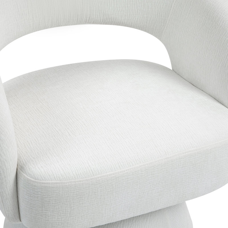 Fauteuil d'appoint en velours côtelé Wakia, Velours côtelé blanc