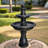 45.2" High Large Indoor/Outdoor Decor Concrete Floor Fountain Standing Waterfall 3-Tier Basin Tall Water Feature For Outside Garden Patio Yard Backyard Porch Deck
