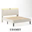 Structure de lit grand moderne en métal avec tête de lit à DEL réglable et 4 tiroirs de rangement - rembourrage en mousse haute densité et conception stable, beige