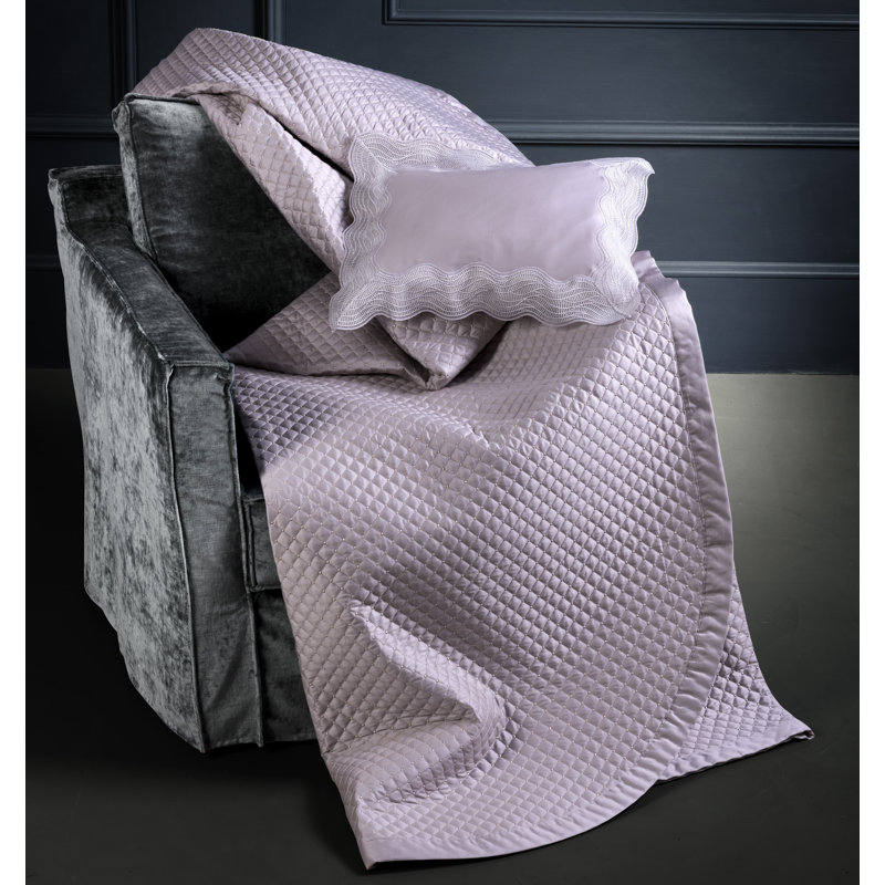 Vicky Coverlet, White with Silver Lurex, Queen Coverlet / Bedspread